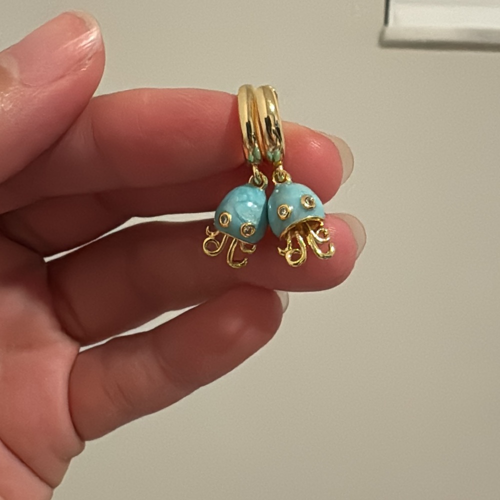 Handmade Blue Jellyfish Earrings